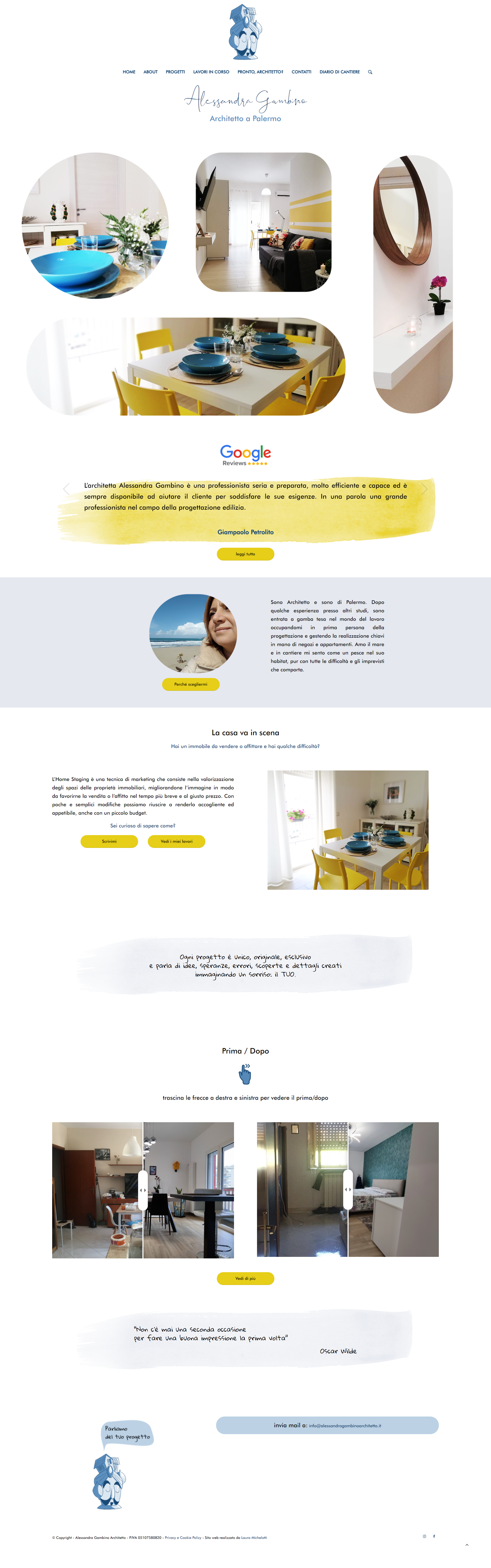 screenshot home sito web Alessandra Gmabino Architetto